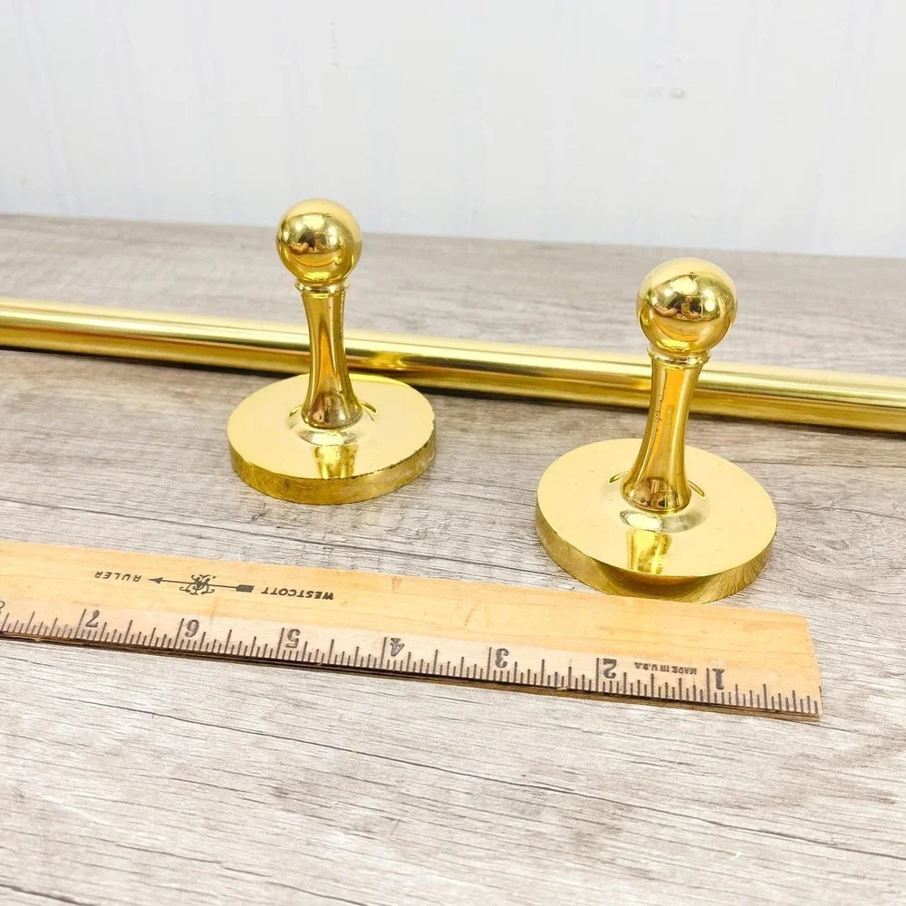 Gold‎ Hollywood Regency Towel Holder - Vintage Brass Hand Towel Rod